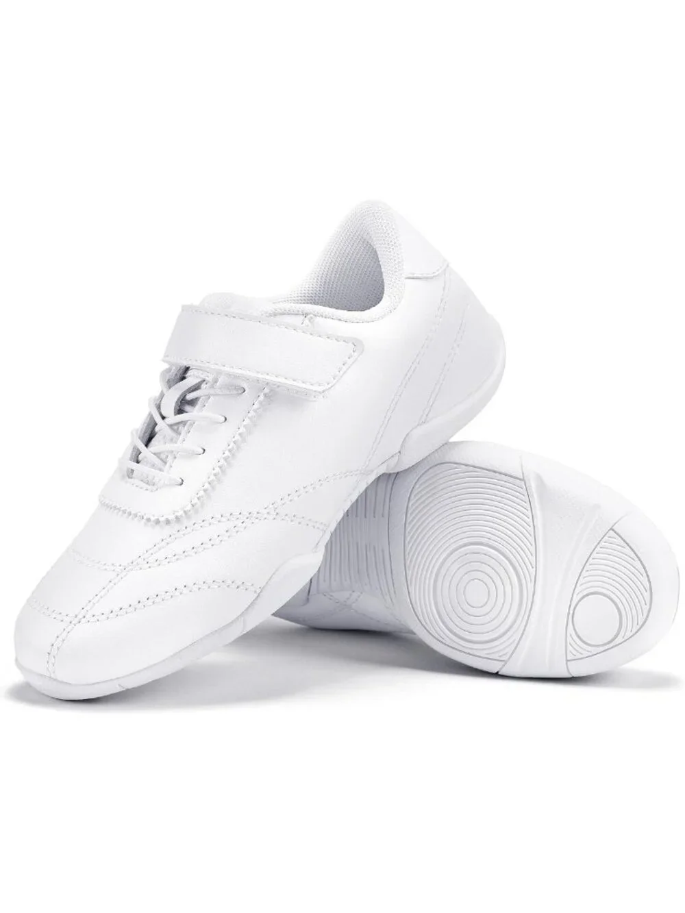 Girls Leather Dance Sneakers - Stylish Cheer Shoes for Performance & Comfort